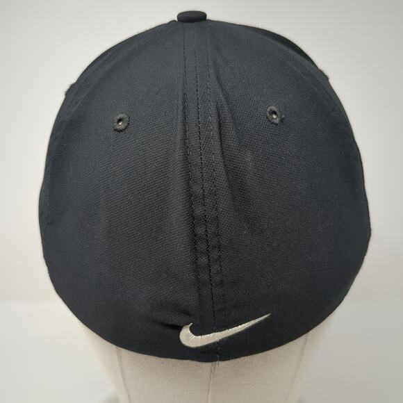 Nike Golf Fitted Hat Black Medium Embroidered Swoosh Vent Holes Outdoor - Picture 6 of 9